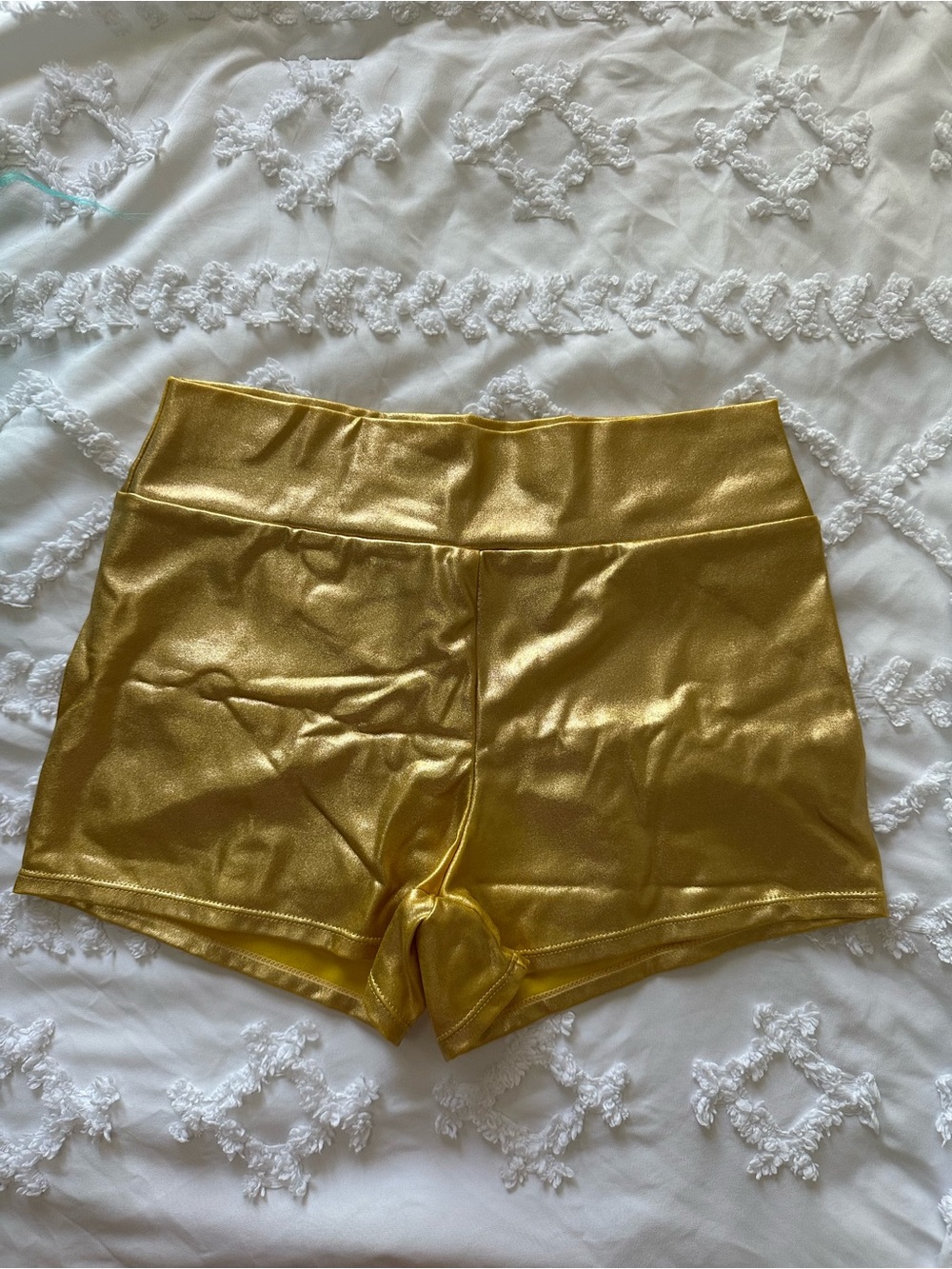Gold metallic micro shorts